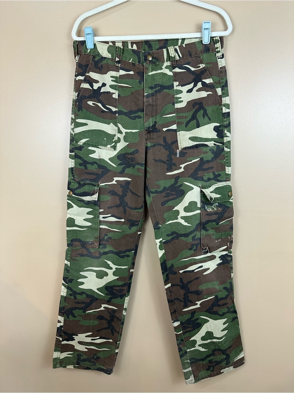 Vtg 70s Sears Roebuck Camo Hunting Pants Men 34x35 Actual 32.5x31 Utility Cargo